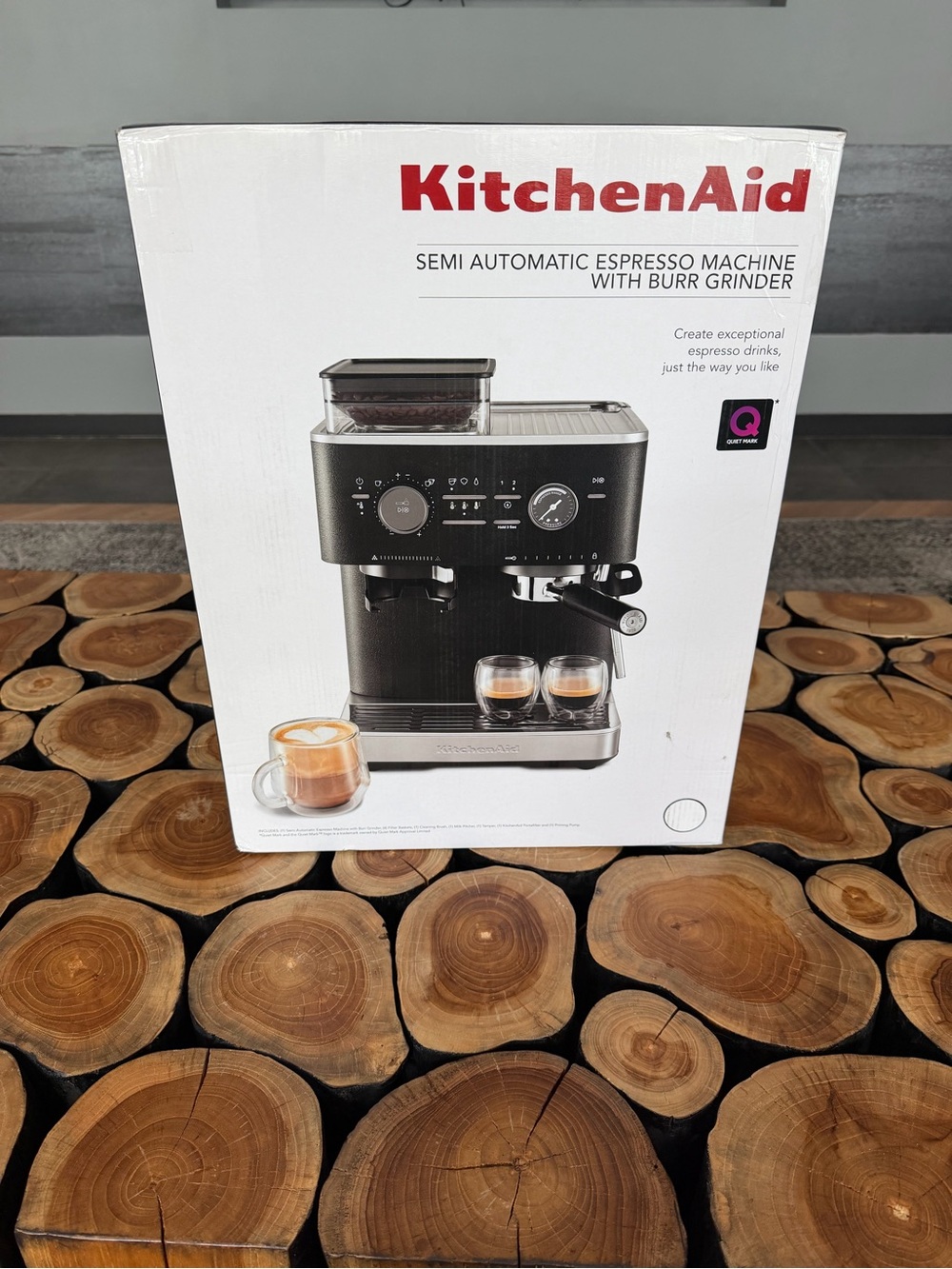 KitchenAid Espresso Machine with Burr Grinder - Black and Stainless